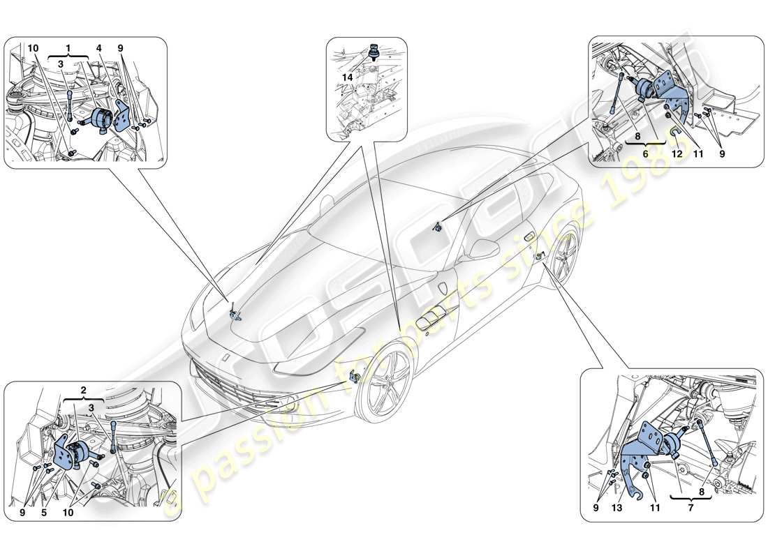 ferrari gtc4 lusso (usa) gestion électronique (suspension) schéma des pièces