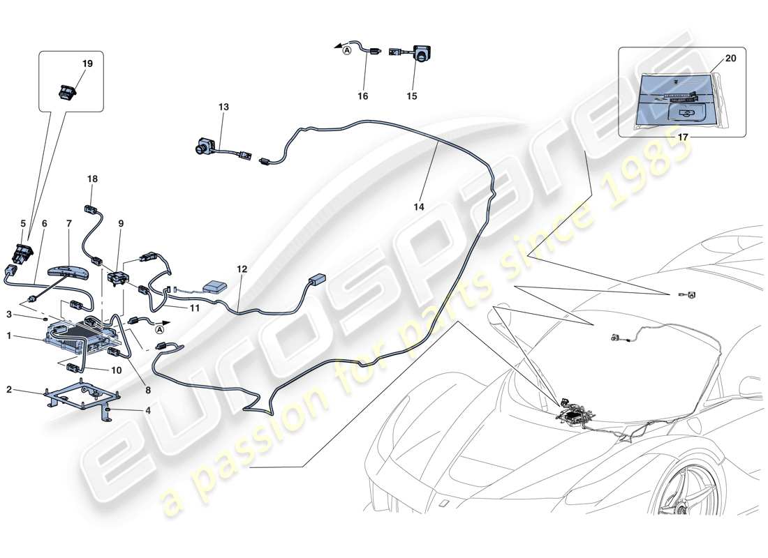 ferrari laferrari aperta (europe) télémétrie - acquisition de données schéma des pièces