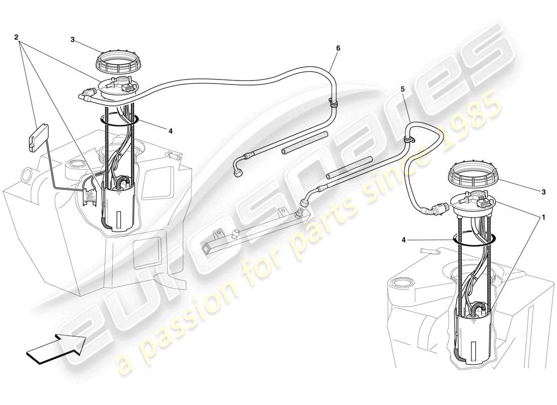ferrari f430 scuderia (europe) pompes à carburant et conduites schéma des pièces