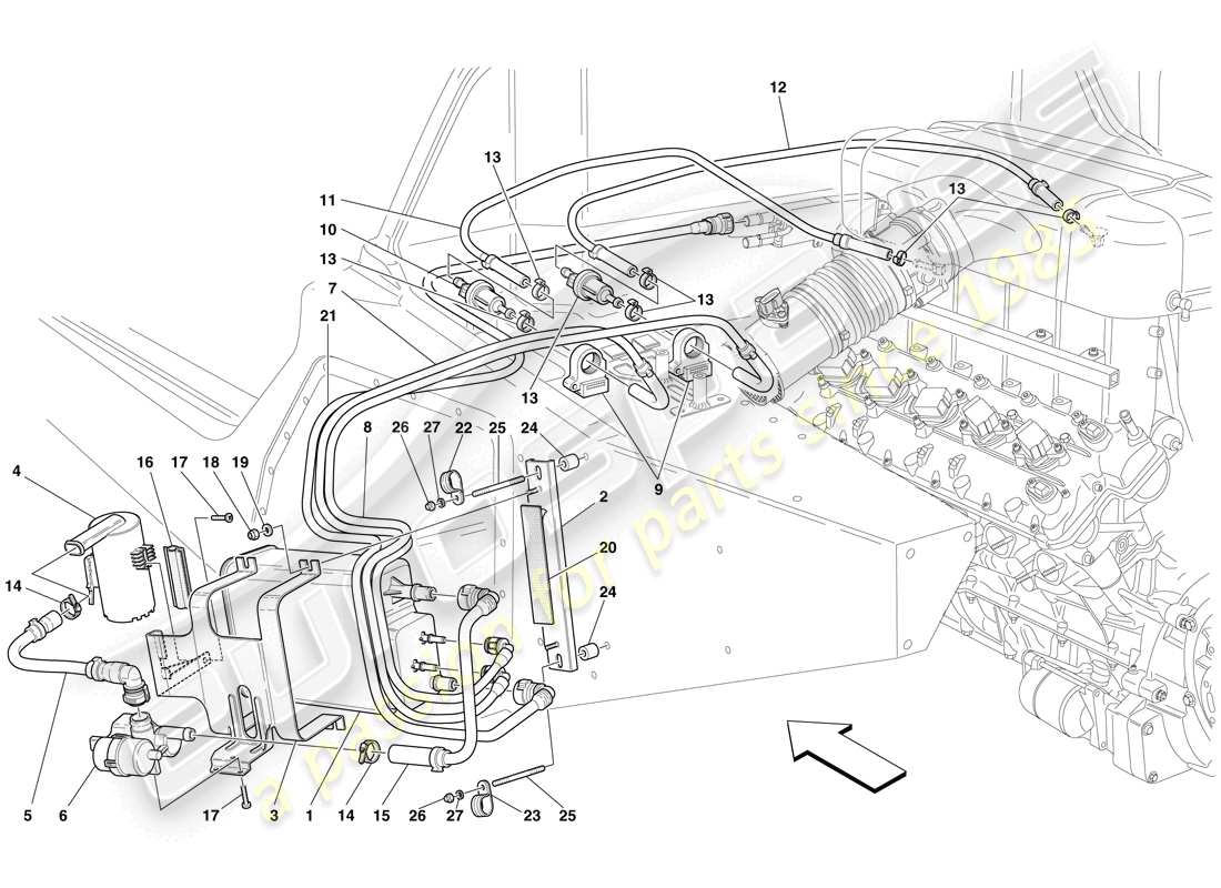 maserati mc12 dispositif anti-évaporation schéma des pièces
