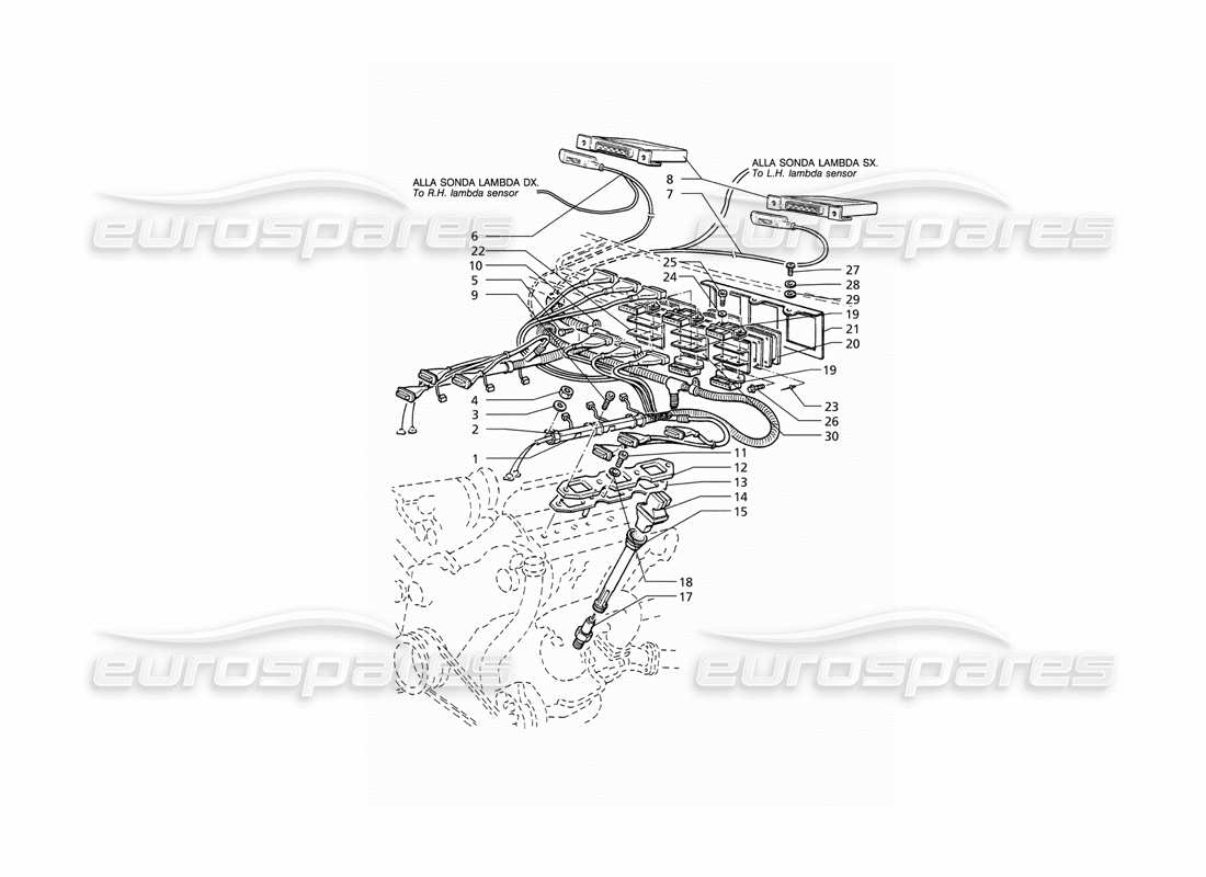 maserati qtp v6 (1996) système d'allumage (conduite à droite) schéma des pièces