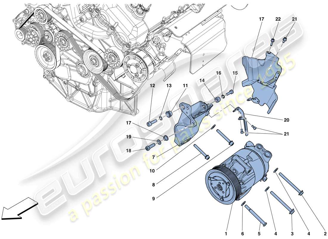 ferrari gtc4 lusso (usa) compresseur du système ac schéma des pièces