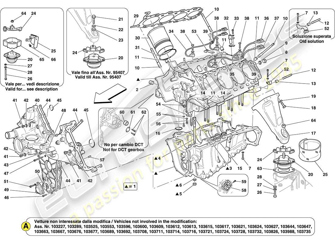 ferrari california (rhd) carter moteur schéma des pièces