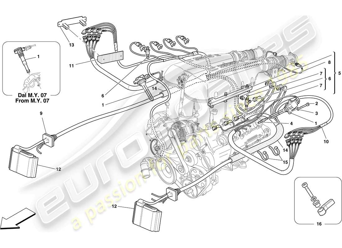 ferrari f430 coupe (usa) injection - système d'allumage schéma des pièces