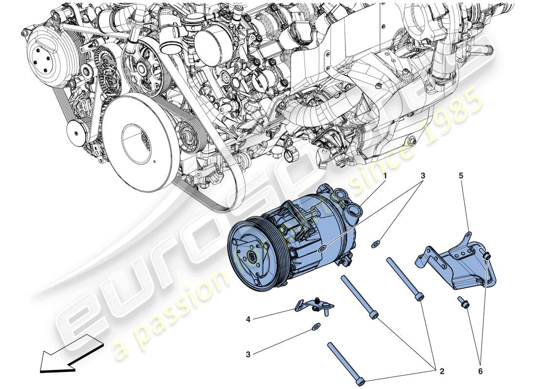 ferrari 488 spider (usa) compresseur du système ac schéma des pièces