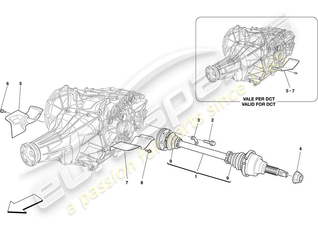 ferrari california (europe) différentiels et arbre de pont arrière schéma des pièces