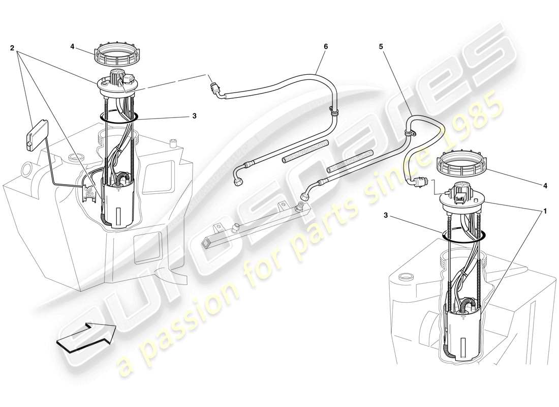 ferrari f430 scuderia (europe) pompes à carburant et conduites schéma des pièces