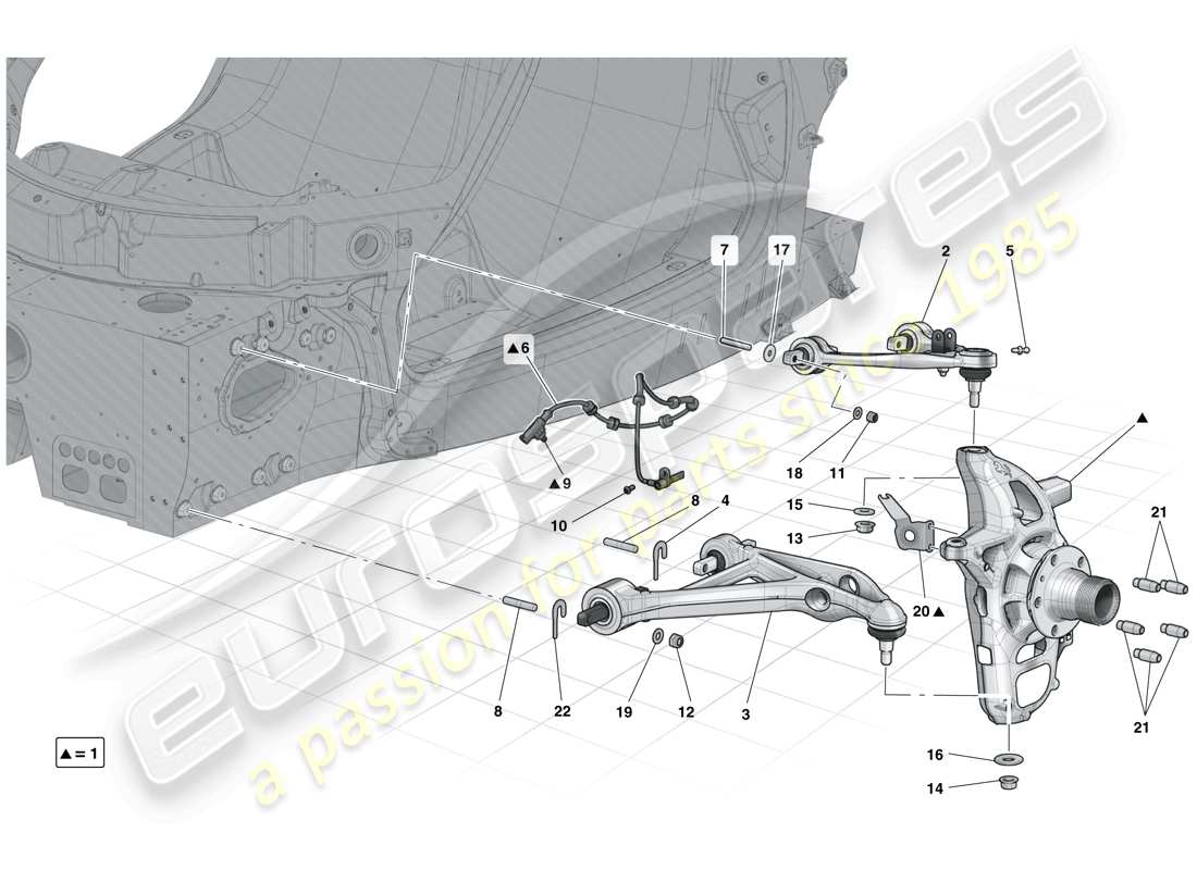 ferrari laferrari (europe) suspension avant - bras schéma des pièces