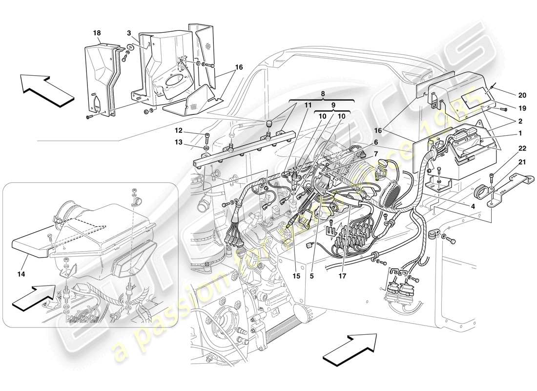 maserati mc12 système d'injection - allumage schéma des pièces