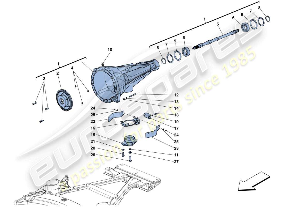 ferrari gtc4 lusso (rhd) schéma des pièces du boîtier de transmission