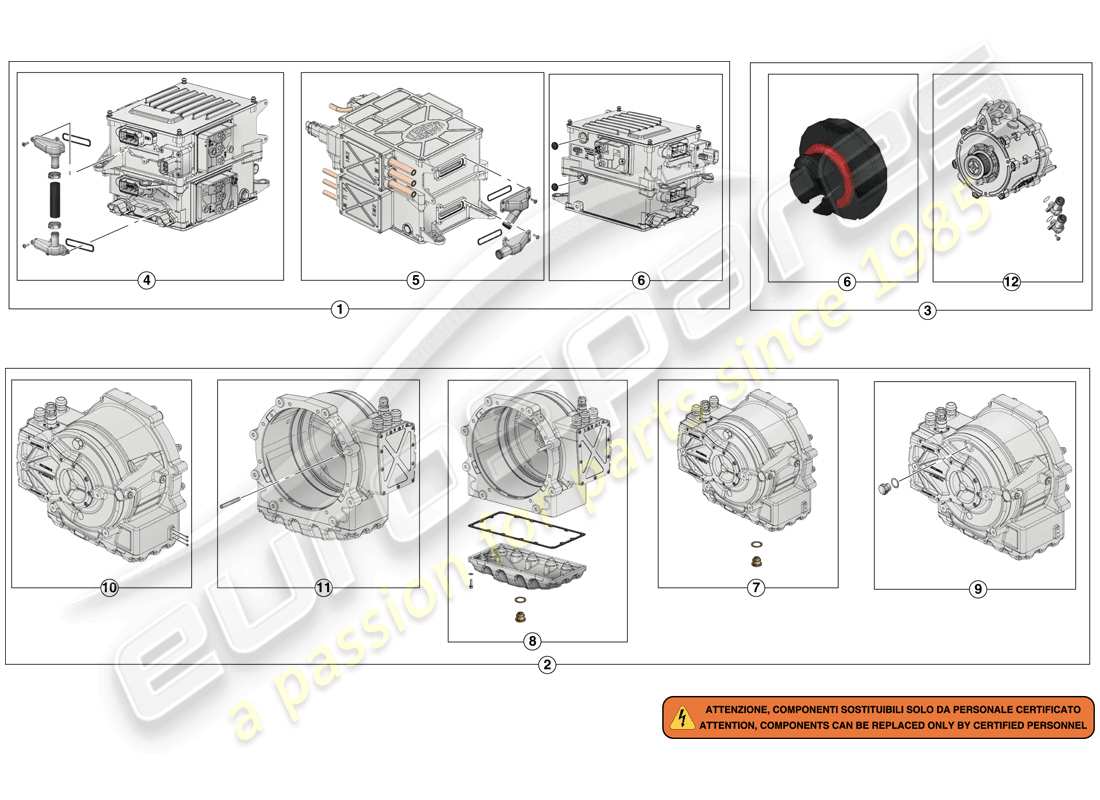 ferrari laferrari (europe) inverter-me1-me2 schéma des pièces du kit de réparation