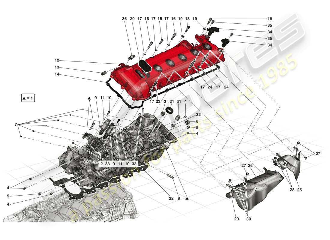 ferrari laferrari (europe) culasse gauche schéma des pièces