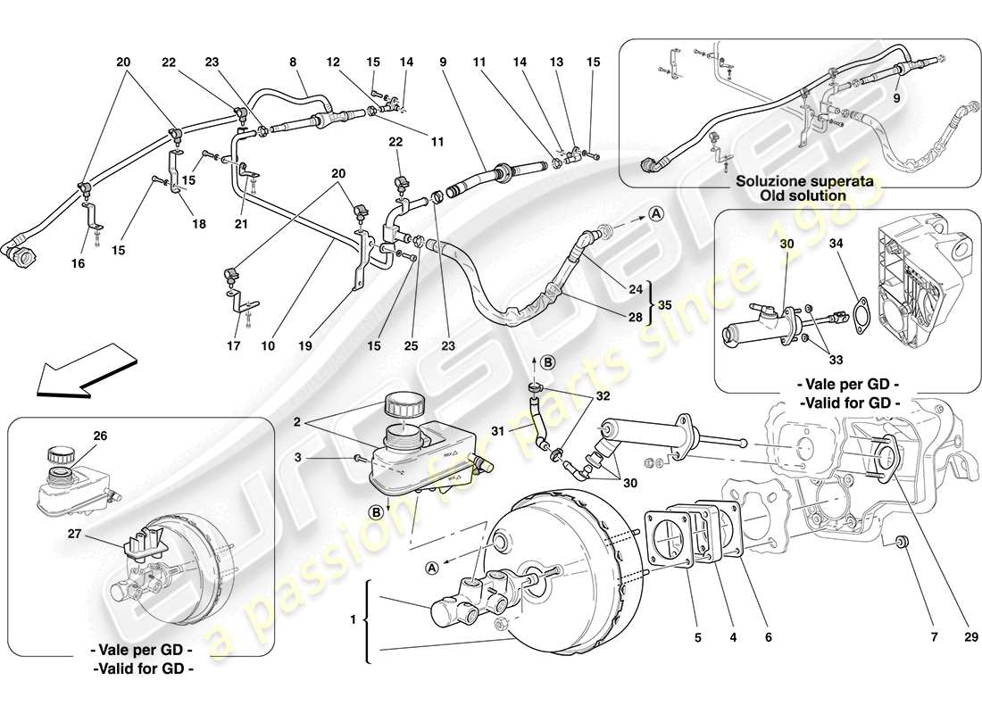 ferrari california (europe) système de direction assistée schéma des pièces