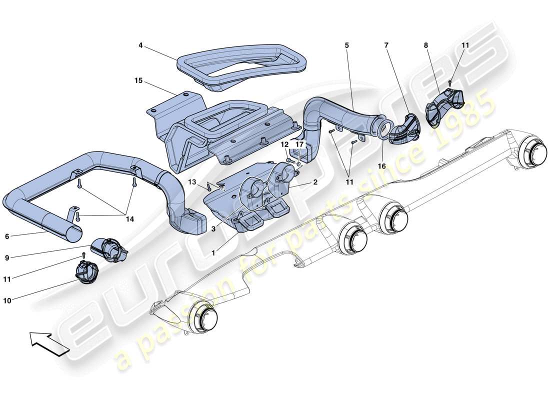 ferrari laferrari aperta (usa) conduits d'air pour tableau de bord schéma des pièces