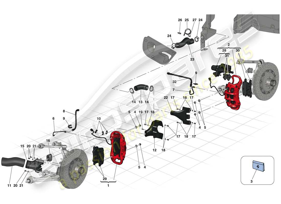 ferrari laferrari (europe) étrier de frein avant et arrière schéma des pièces