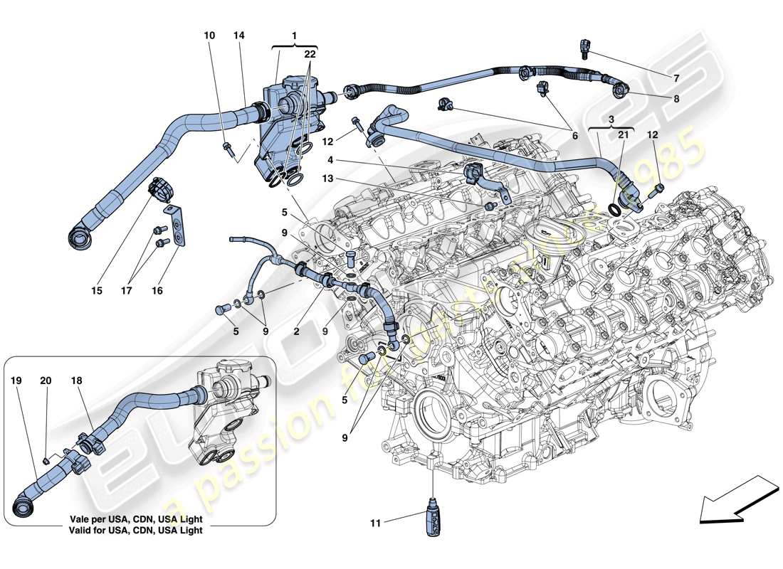ferrari california t (usa) diagramme des pièces des évents