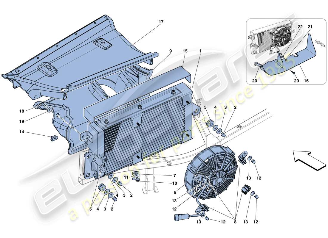 ferrari 458 speciale aperta (europe) radiateurs de refroidissement d'huile de boite de vitesses schéma des pièces