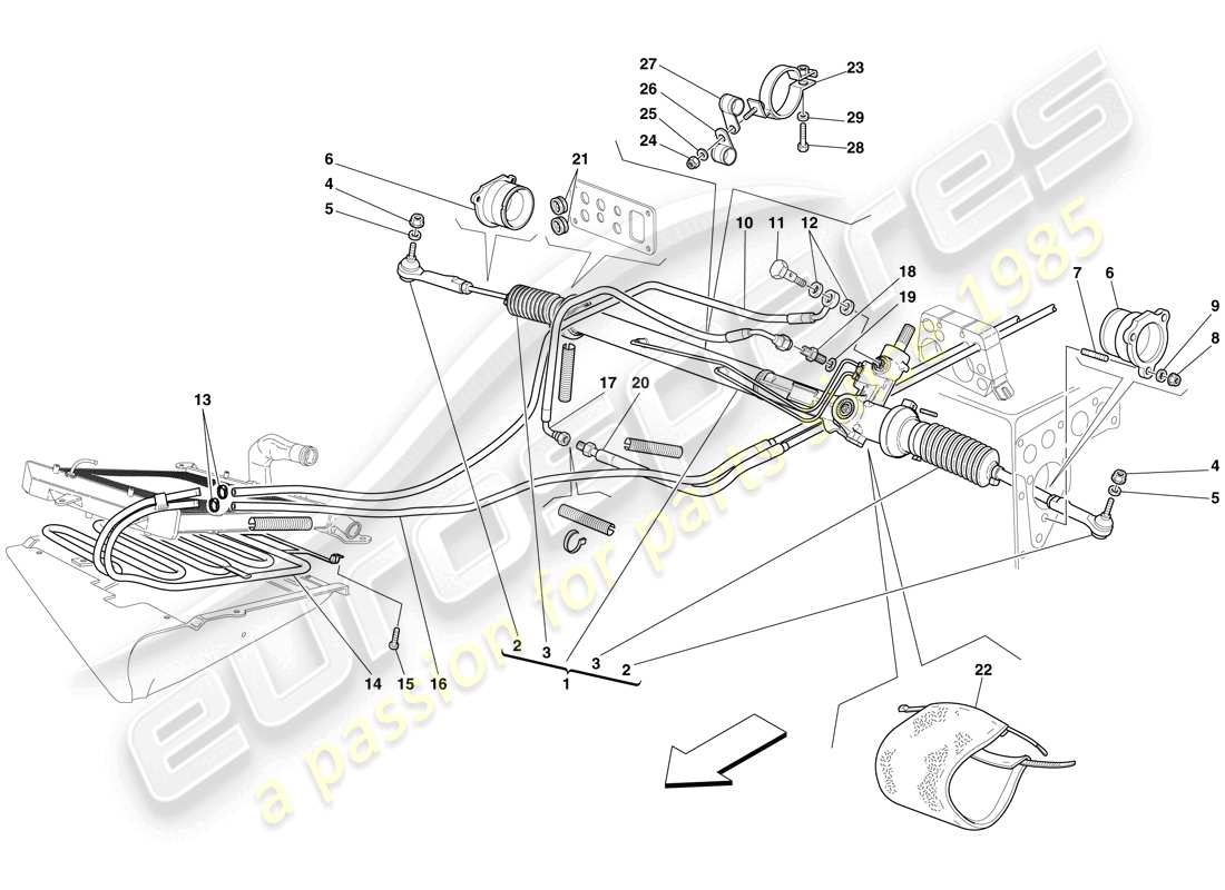 maserati mc12 boite de direction hydraulique et bobine schéma des pièces