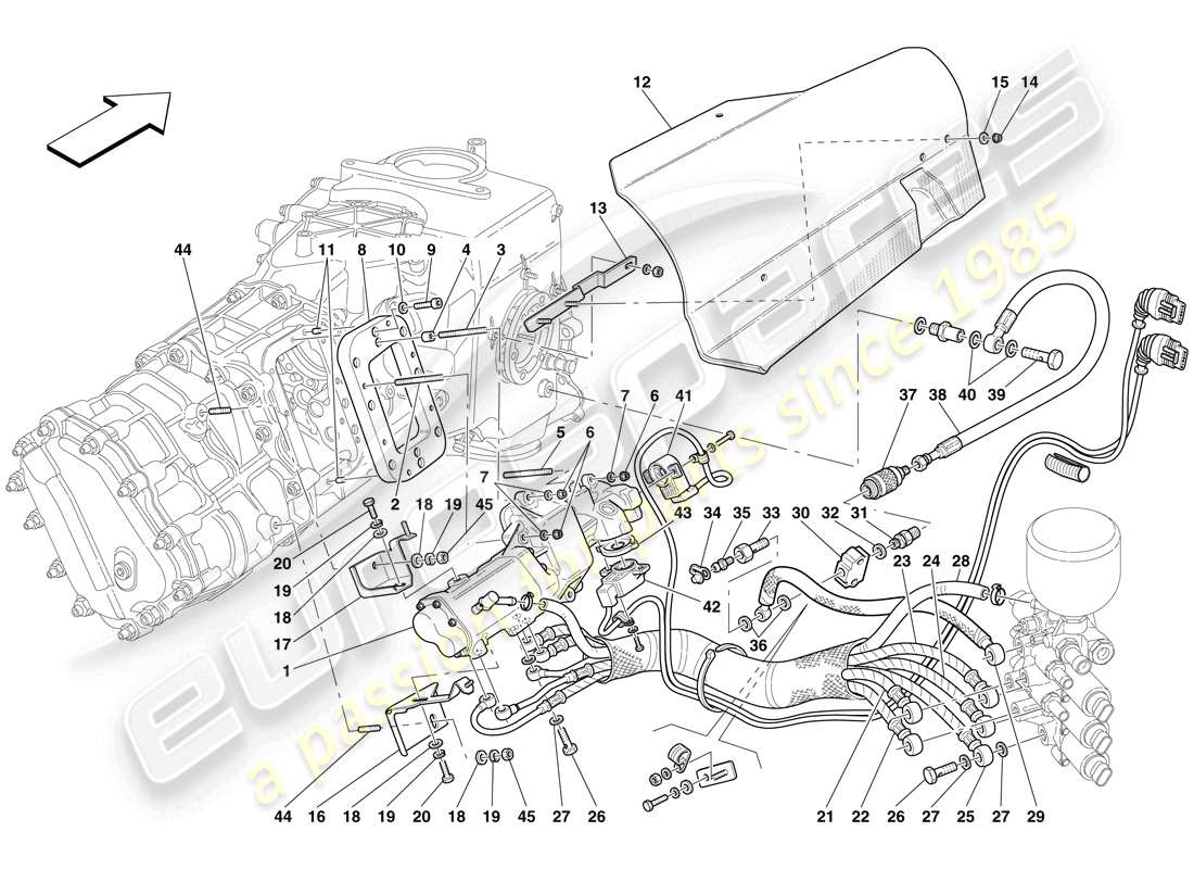 maserati mc12 f1 commande hydraulique d'embrayage schéma des pièces