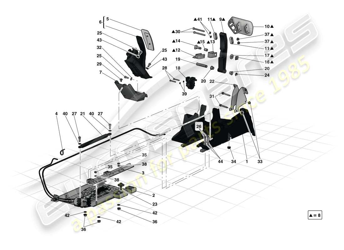 ferrari laferrari (usa) diagramme des pièces du pedal board