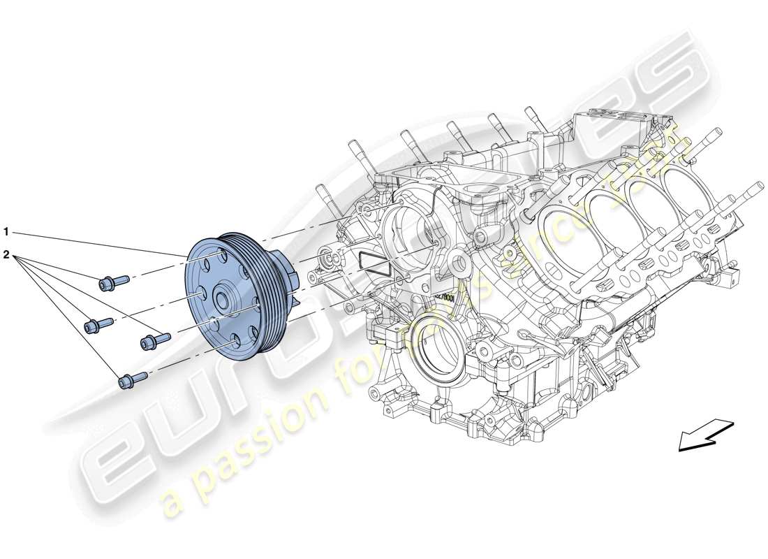 ferrari gtc4 lusso t (rhd) refroidissement : pompe à eau schéma des pièces