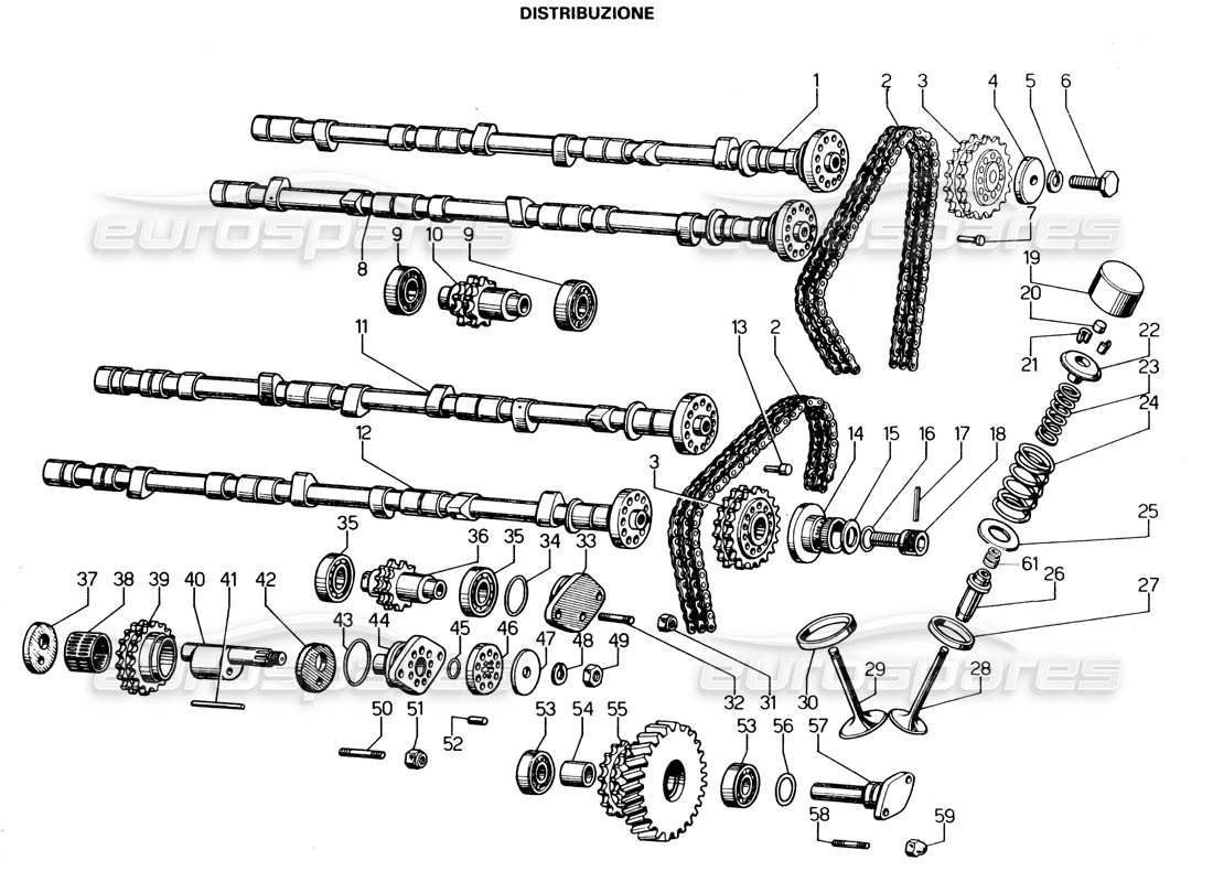 lamborghini espada diagramme des pièces de distribution