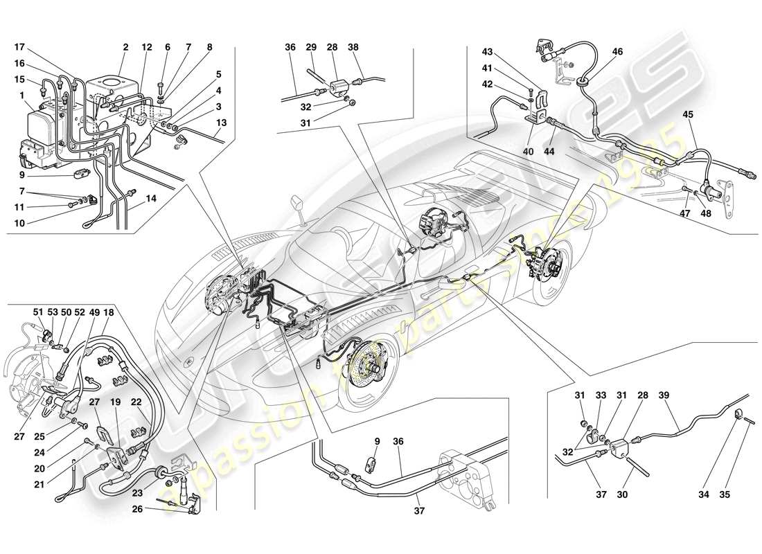 maserati mc12 schéma des pièces du système de freinage