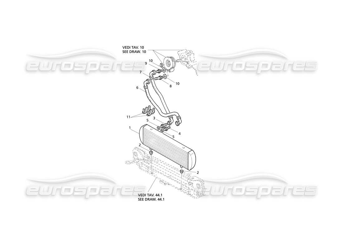 maserati qtp v8 evoluzione refroidissement de l'huile moteur schéma des pièces