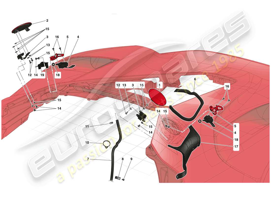 ferrari laferrari (europe) carburant et chargement schéma des pièces