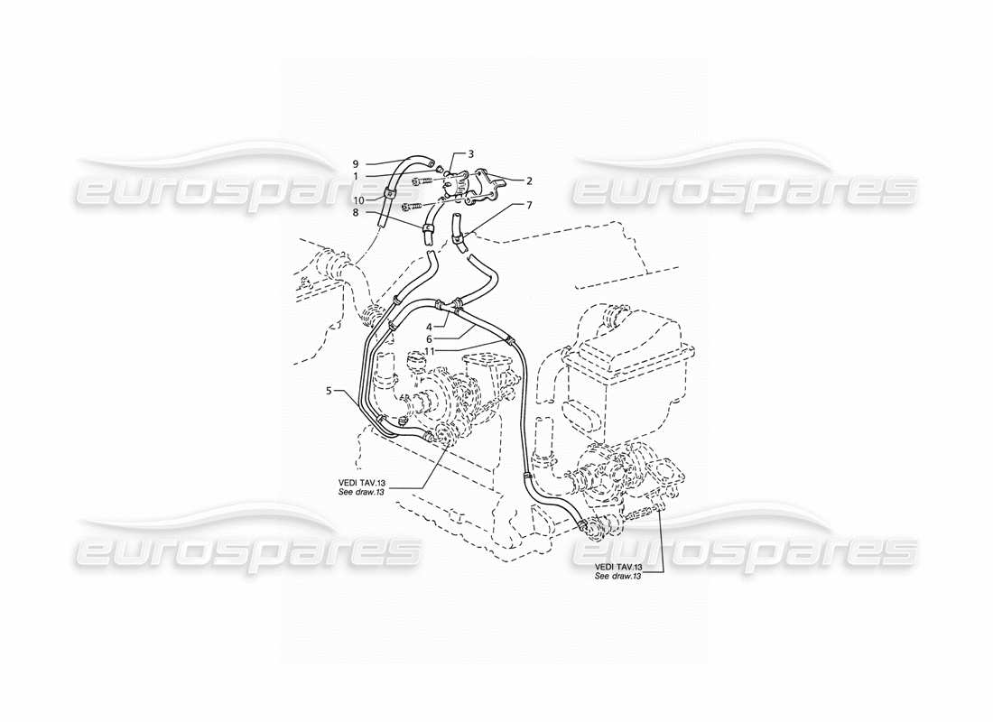 maserati ghibli 2.8 (abs) système de contrôle de suralimentation schéma des pièces