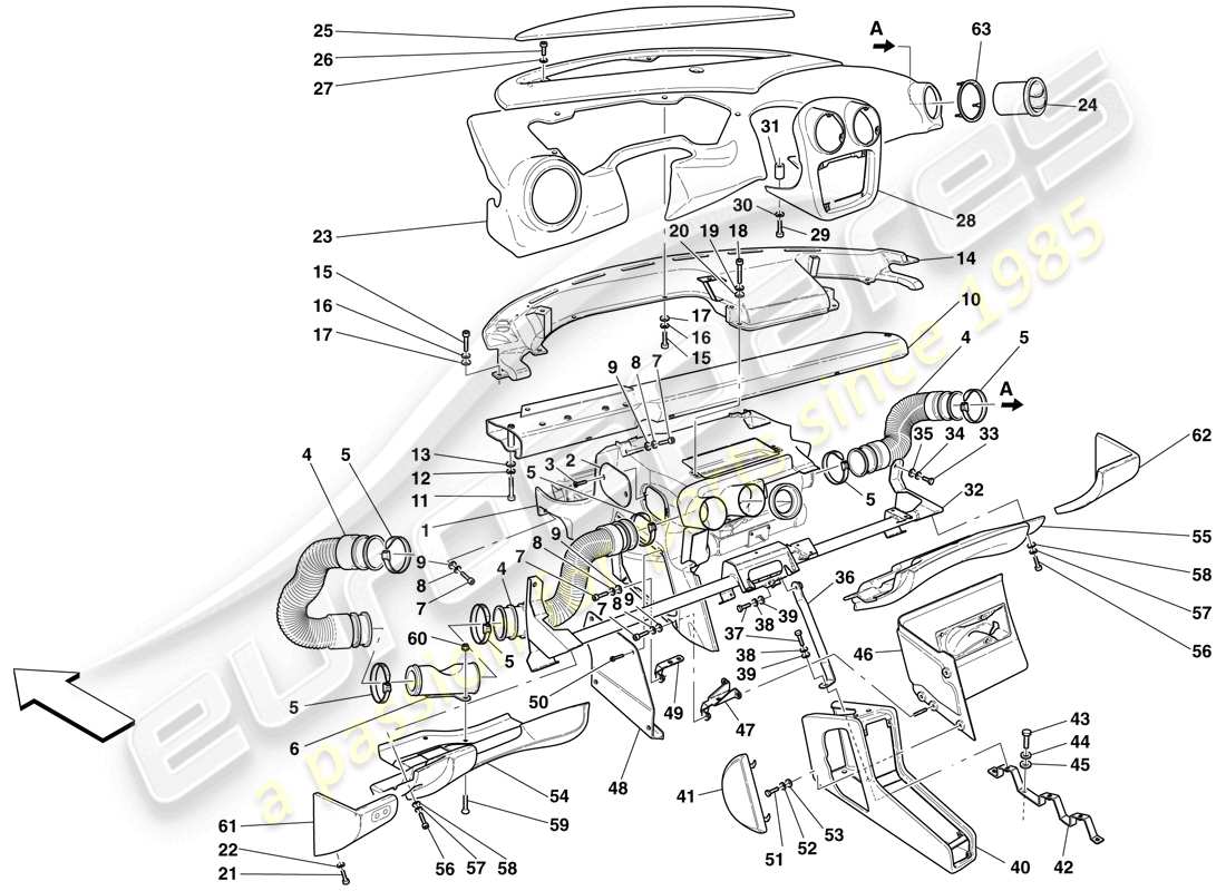 maserati mc12 tableau de bord schéma des pièces
