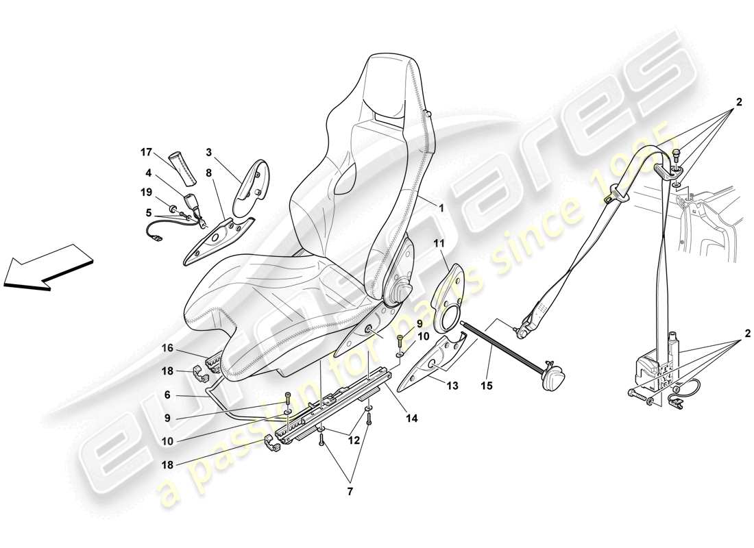 un schéma de pièces du catalogue de pièces ferrari 430