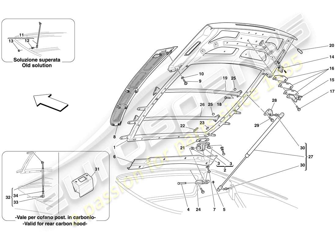 un schéma de pièces du catalogue de pièces ferrari f430 scuderia (usa)