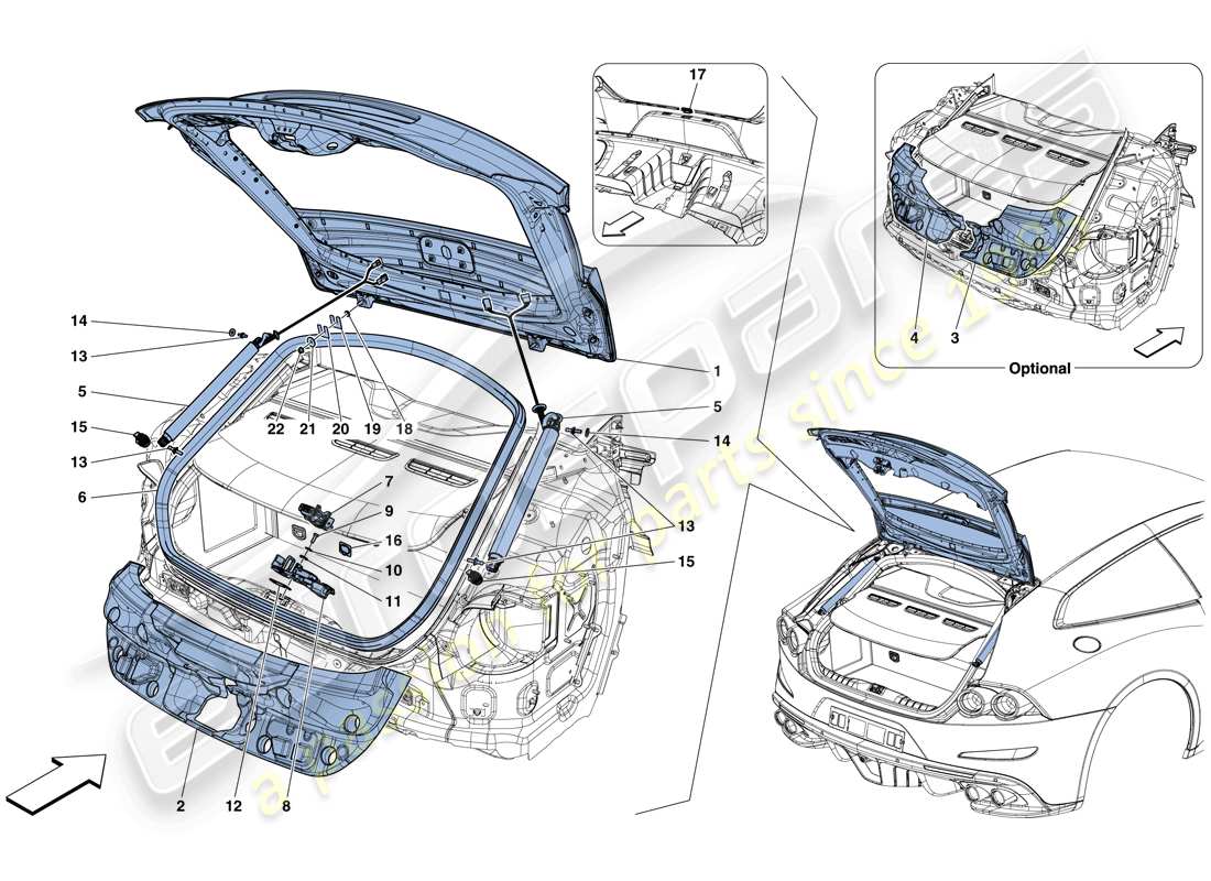 un schéma de pièces du catalogue de pièces Ferrari GTC4 Lusso (États-Unis)