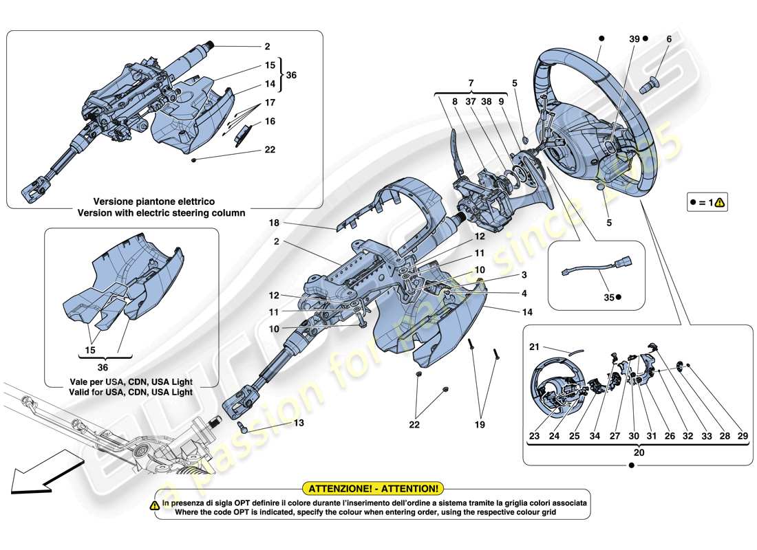 un schéma de pièces du catalogue de pièces ferrari 488 spider (europe)
