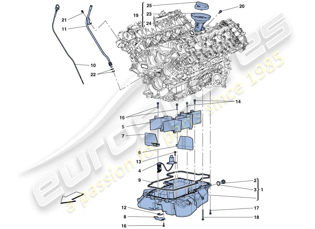 un schéma de pièces du catalogue de pièces ferrari california t (rhd)