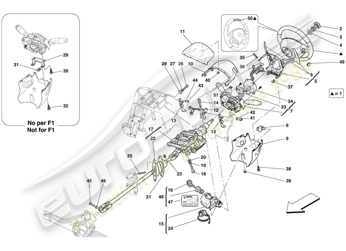 un schéma de pièces du catalogue de pièces Ferrari 599 GTB Fiorano (USA)