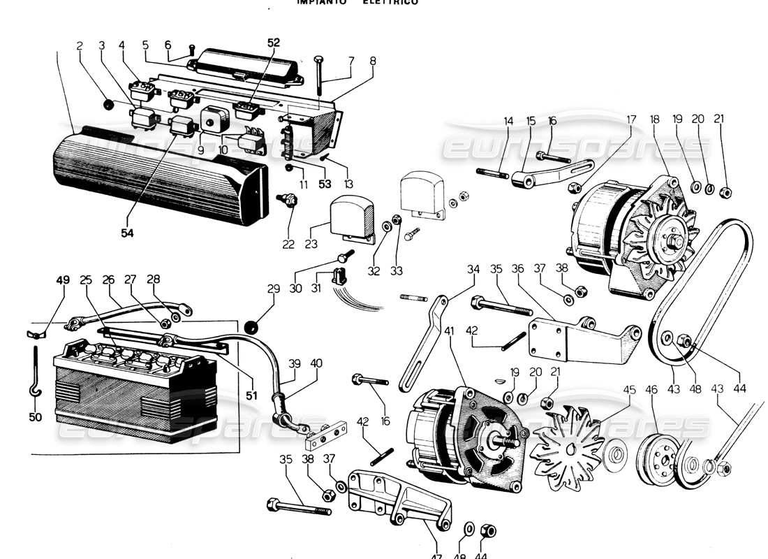 un schéma de pièces du catalogue de pièces lamborghini espada