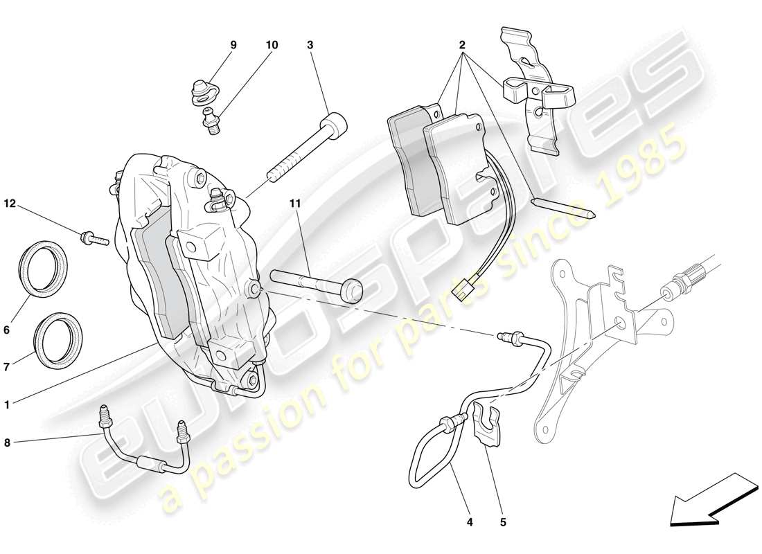 un schéma de pièces du catalogue de pièces ferrari 612 scaglietti (usa)
