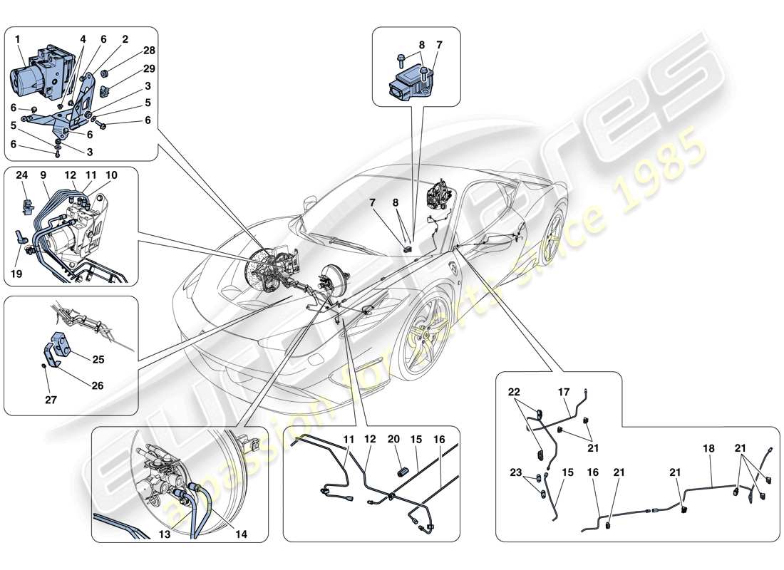 un schéma de pièces du catalogue de pièces ferrari 458 speciale (europe)
