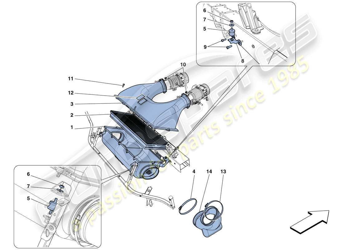 un schéma de pièces du catalogue de pièces ferrari 458 speciale aperta (rhd)