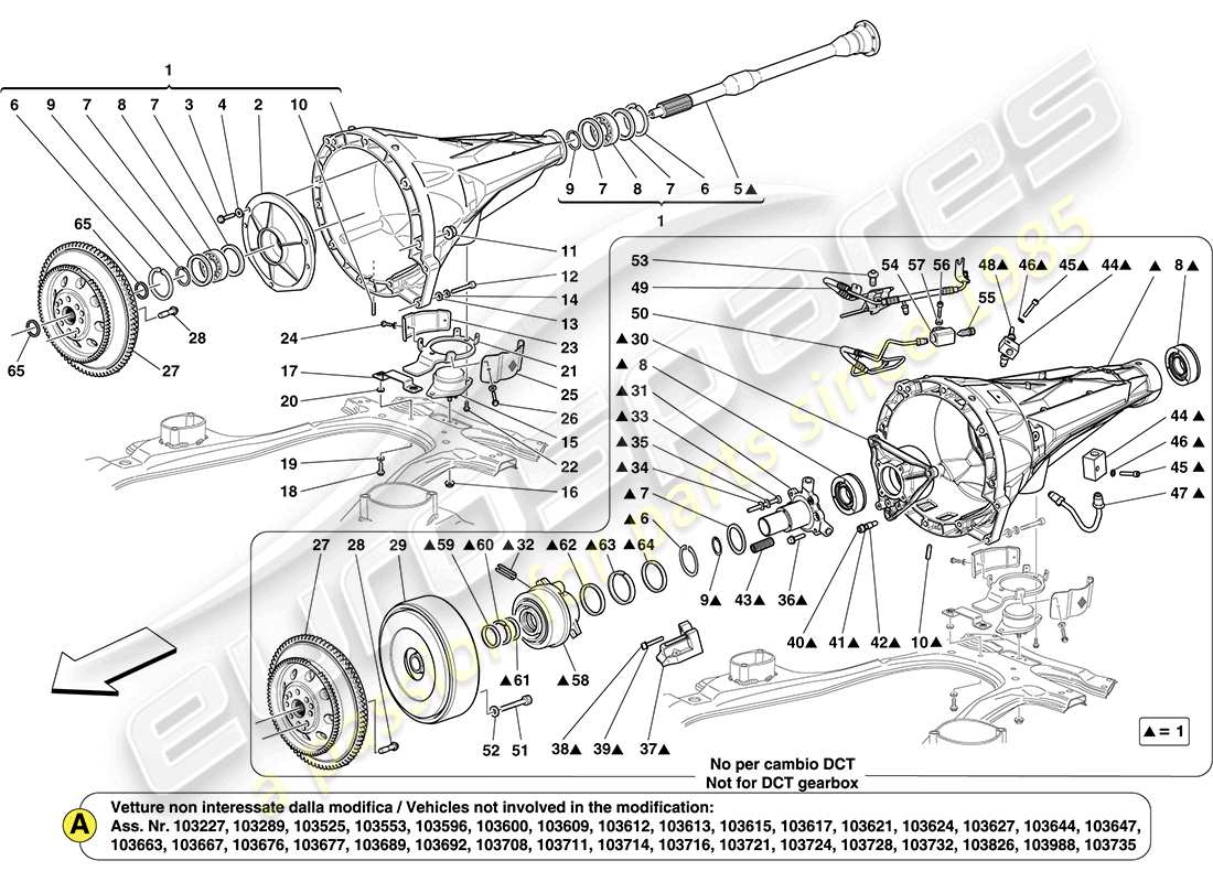un schéma de pièces du catalogue de pièces Ferrari California (RHD)