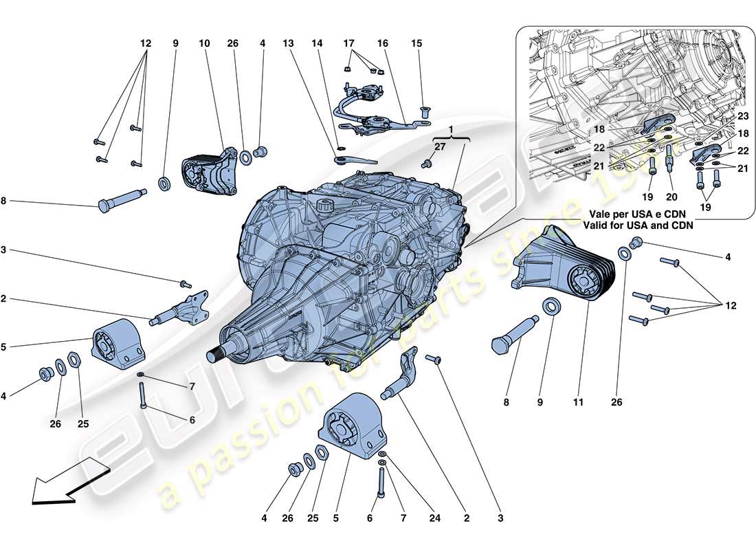 un schéma de pièces du catalogue de pièces Ferrari FF (États-Unis)