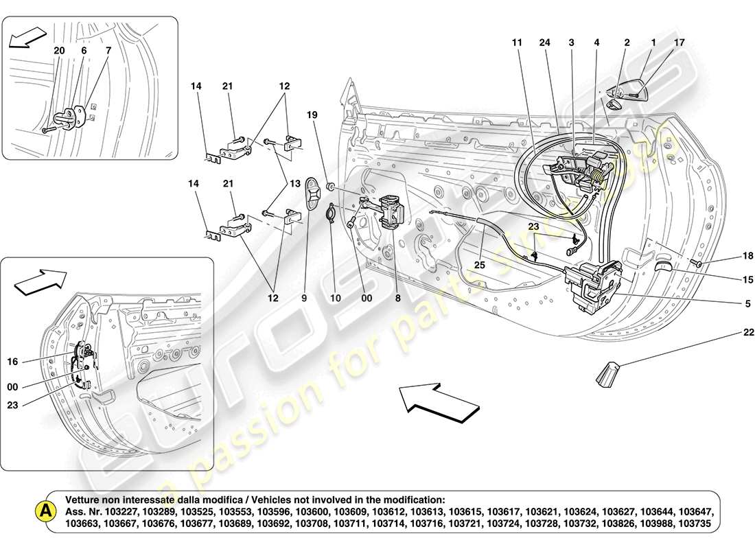 un schéma de pièces du catalogue de pièces Ferrari California (Europe)