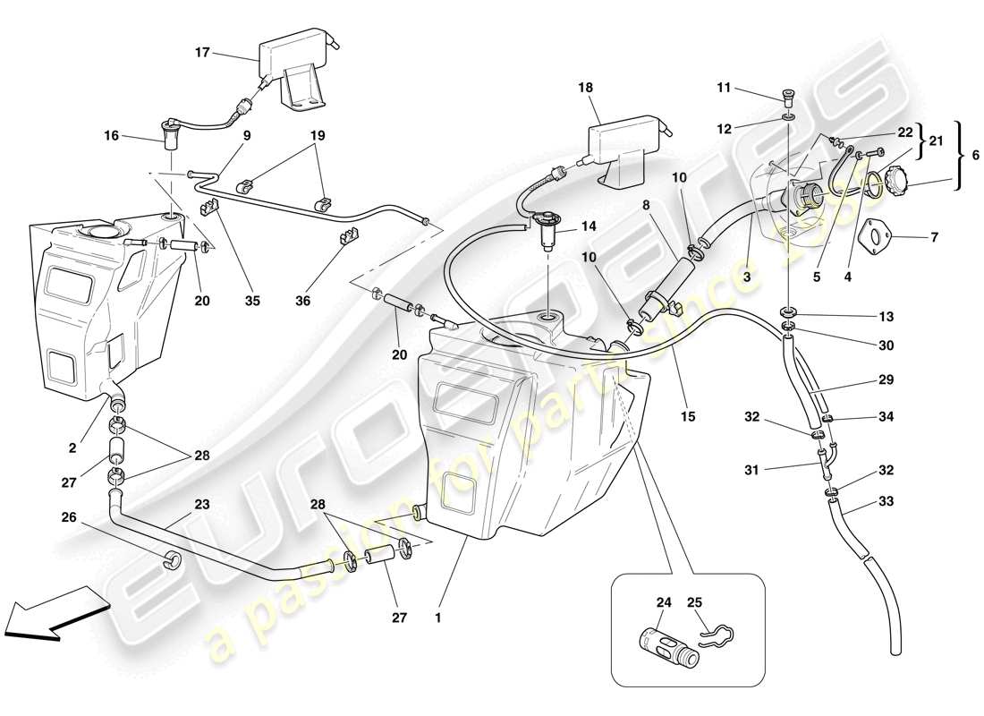 un schéma de pièces du catalogue de pièces ferrari f430 scuderia spider 16m (usa)