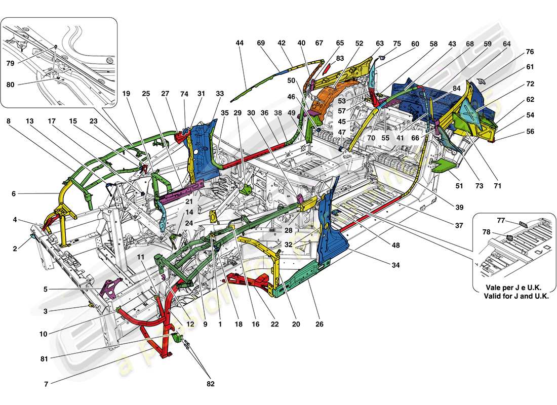 un schéma de pièces du catalogue de pièces ferrari ff