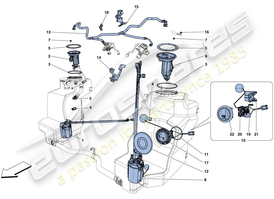 ferrari 458 speciale aperta (usa) pompes et tuyaux du système de carburant