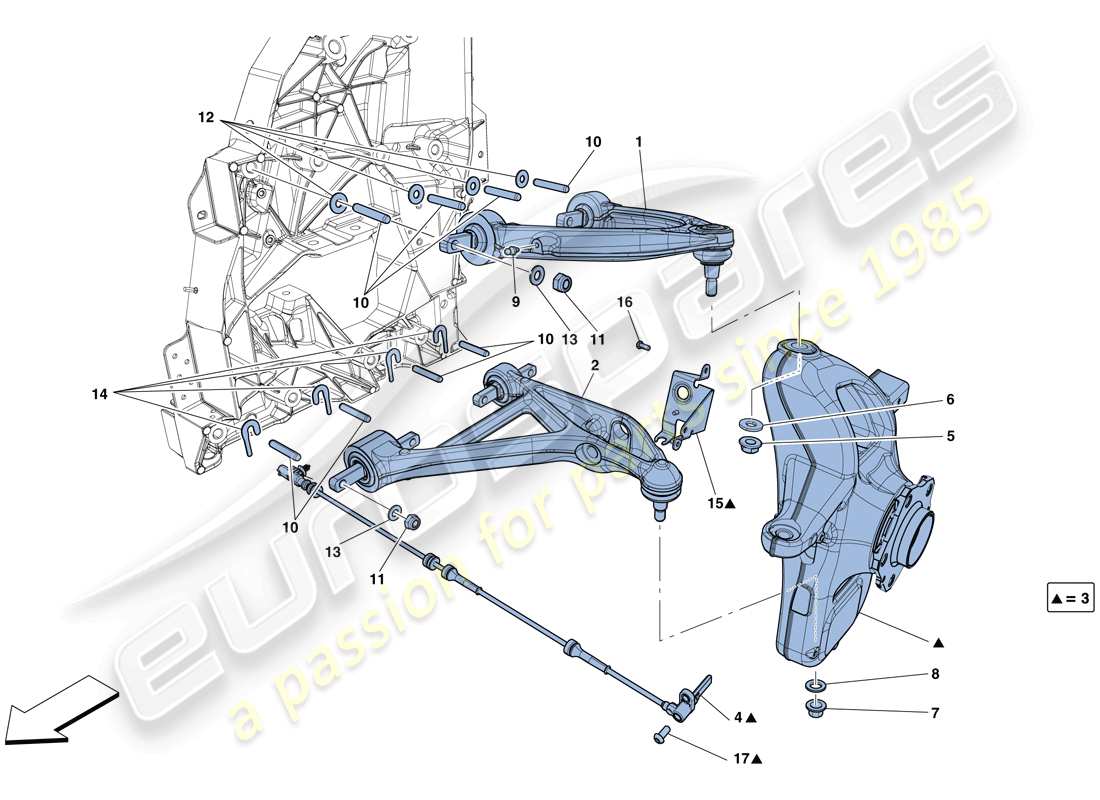 ferrari f12 berlinetta (rhd) suspension avant - bras schéma des pièces