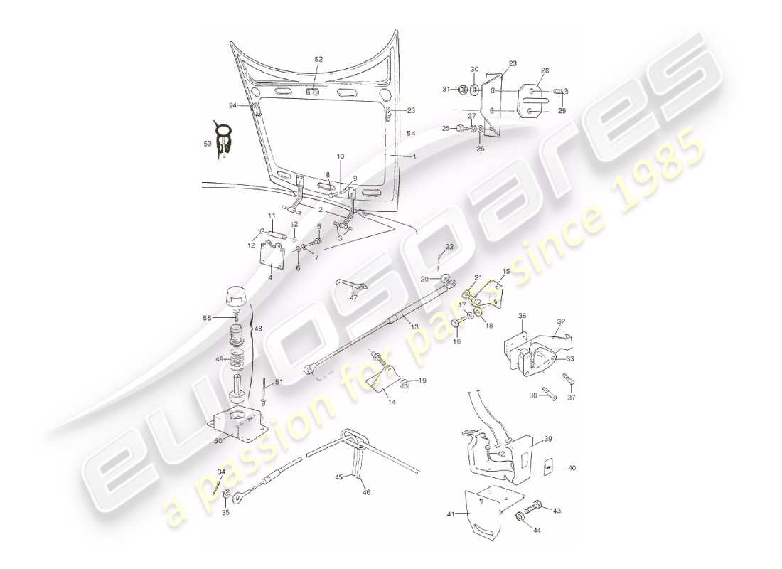 aston martin v8 virage (1999) diagramme des pièces du corps et du capot
