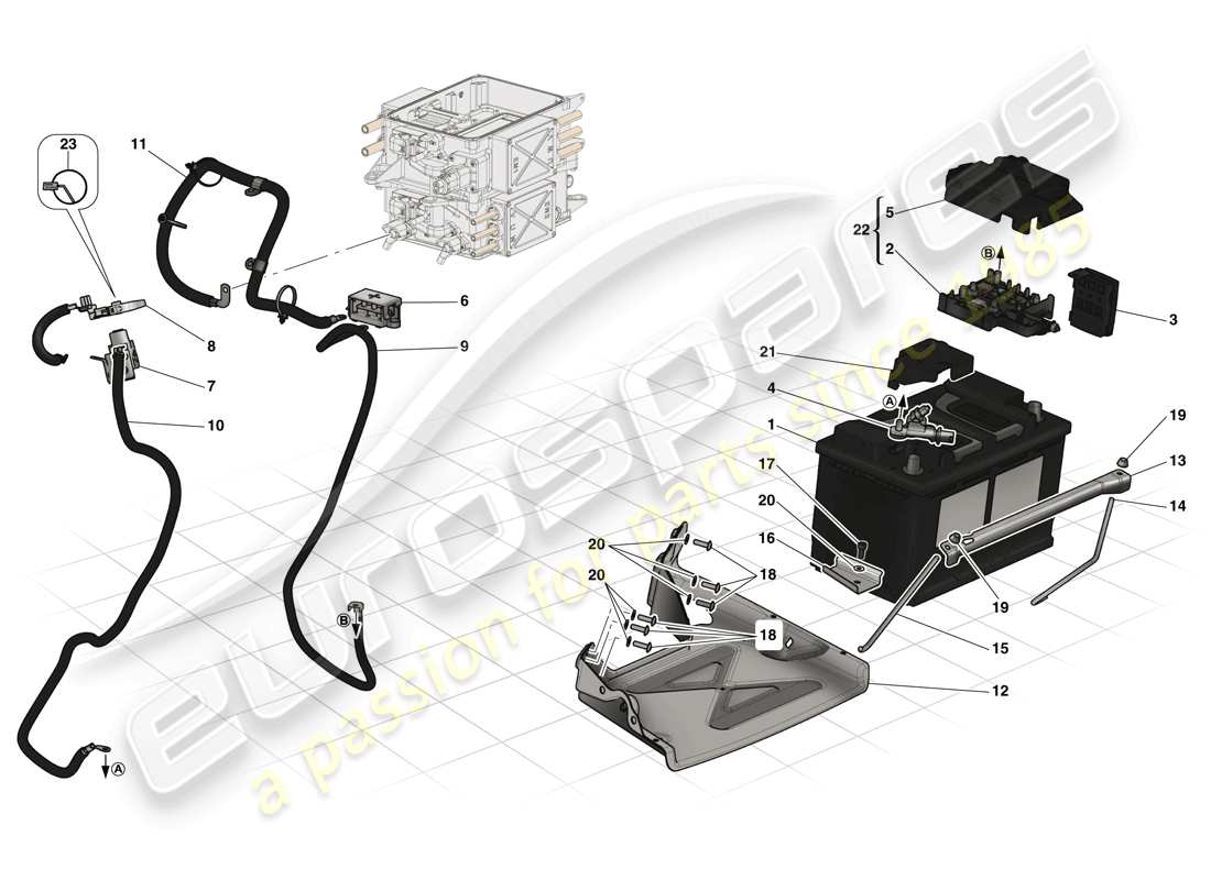 ferrari laferrari (europe) batterie de démarrage schéma des pièces